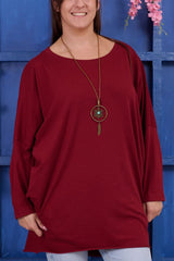 Plain With Necklace Cotton Top