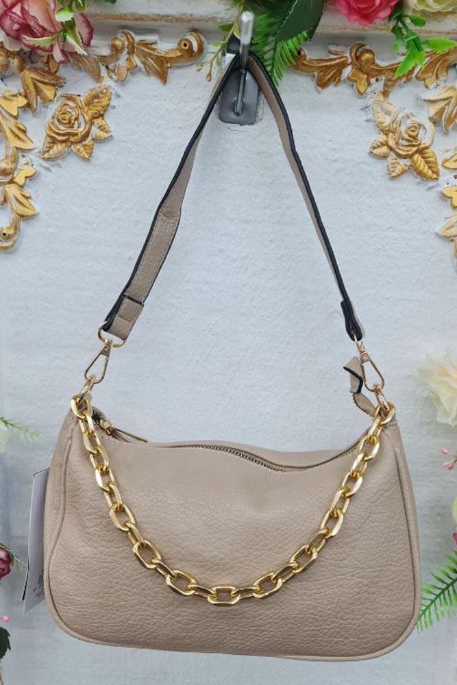 Leather Crescent Chain Bag