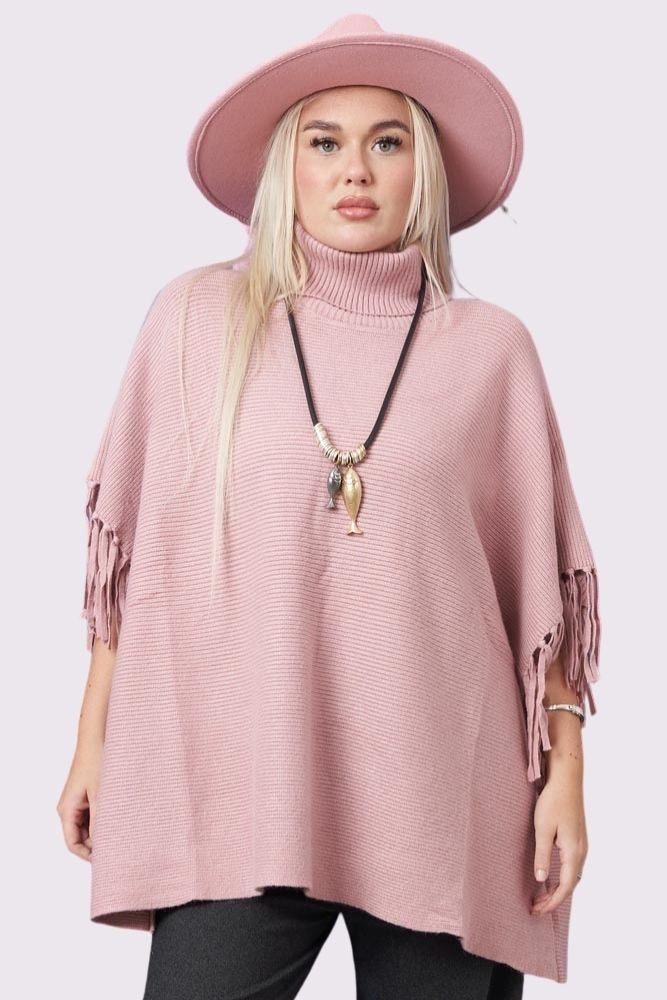 Plain Tassel Sleeve Knit Top