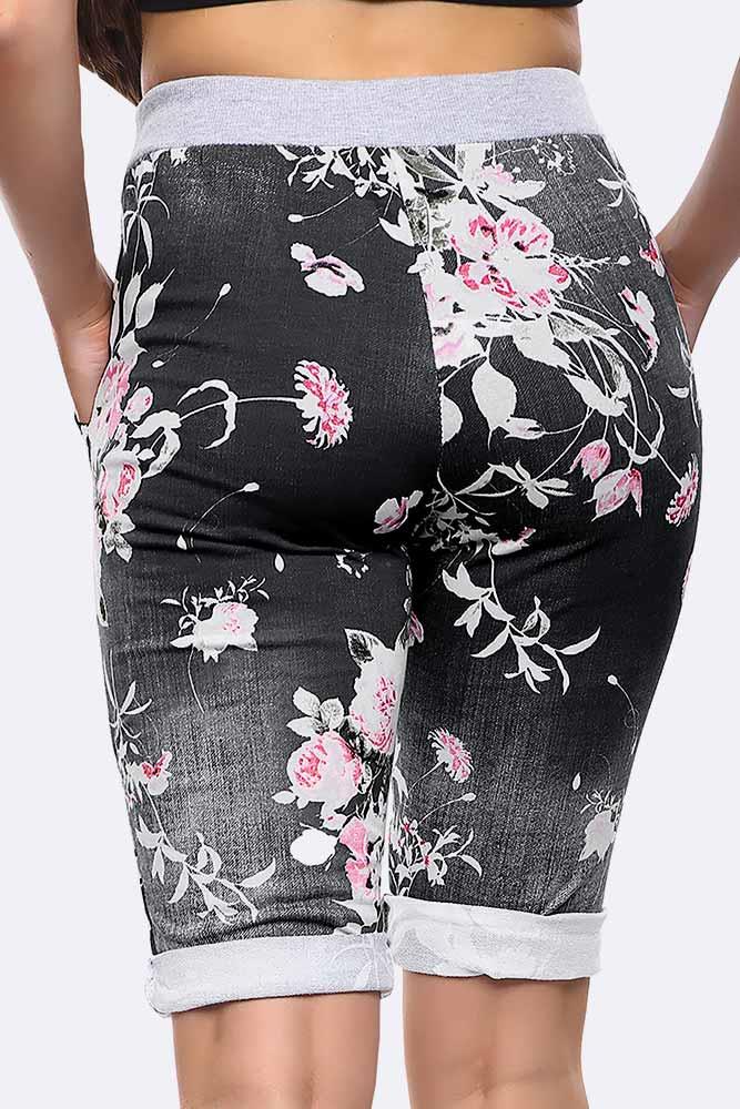 Floral Printed 3/4 Drawstring Trouser