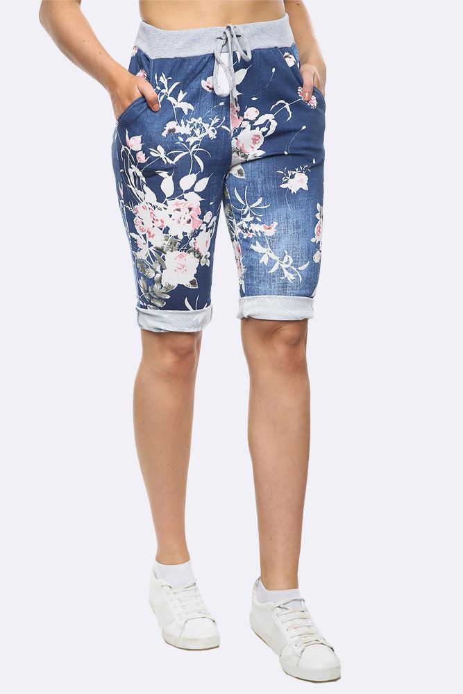 Floral Printed 3/4 Drawstring Trouser