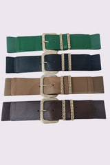 Square Buckle Elasticated Belt