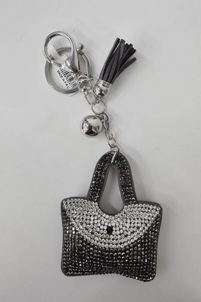 Diamante Hand Bags Tassel Keyrings