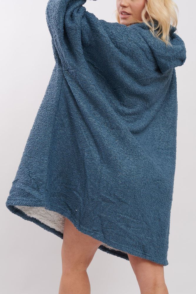 Plain Soft Feel Pocket Blanket Hoody