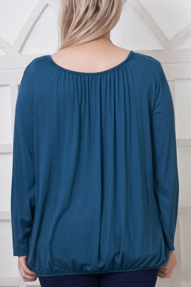 Pleated Elasticated Hem Viscose Top