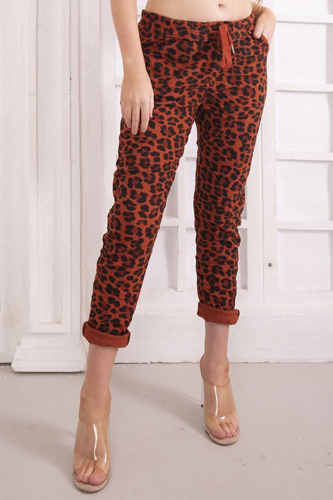 Leopard Print Viscose Trouser