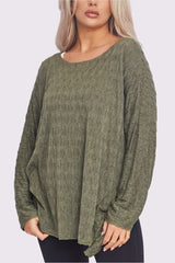 Line Textured Soft Feel Tunic Top