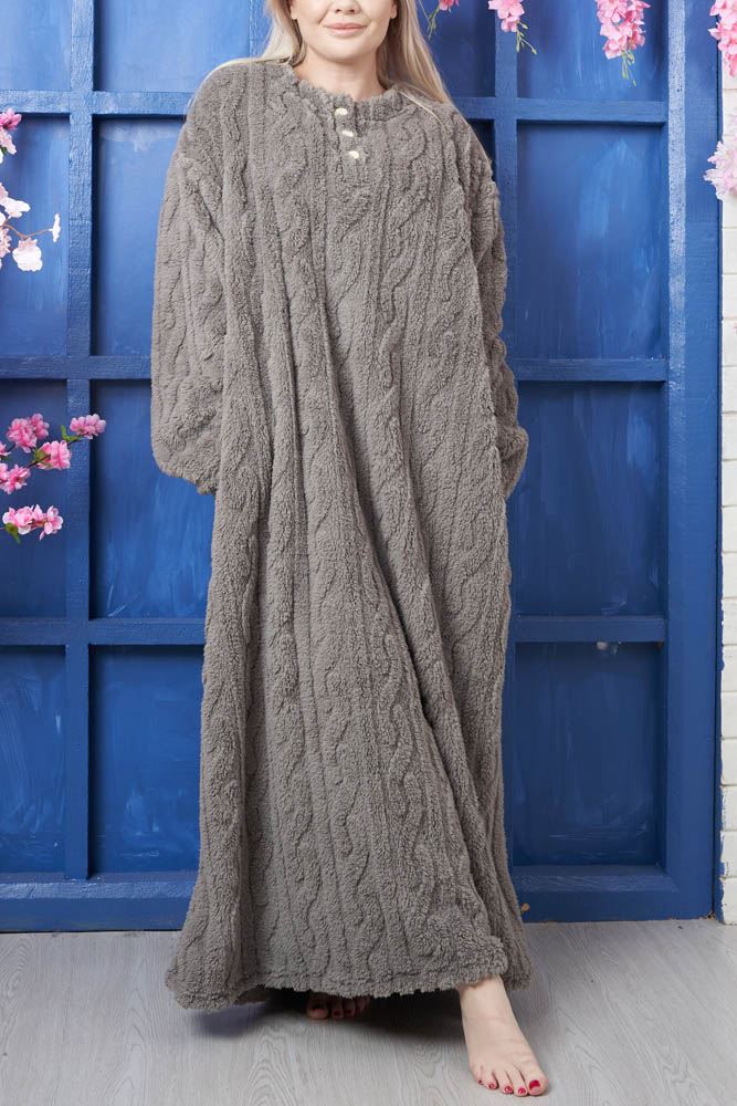 Cable Knit Pattern Longline Dress