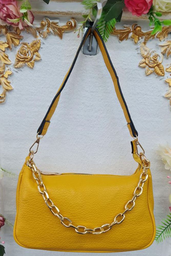 Leather Crescent Chain Bag