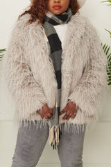 Shaggy Faux Fur Cardigan