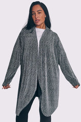 Lurex Pattern Waterfall Oversized Cardigan