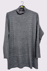 Ribbed Knitted High-Neck Jumper