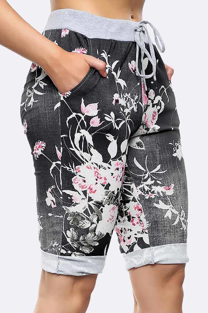 Floral Printed 3/4 Drawstring Trouser