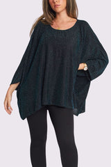 Glitter Oversized Batwing Top