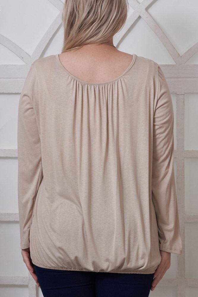 Pleated Elasticated Hem Viscose Top