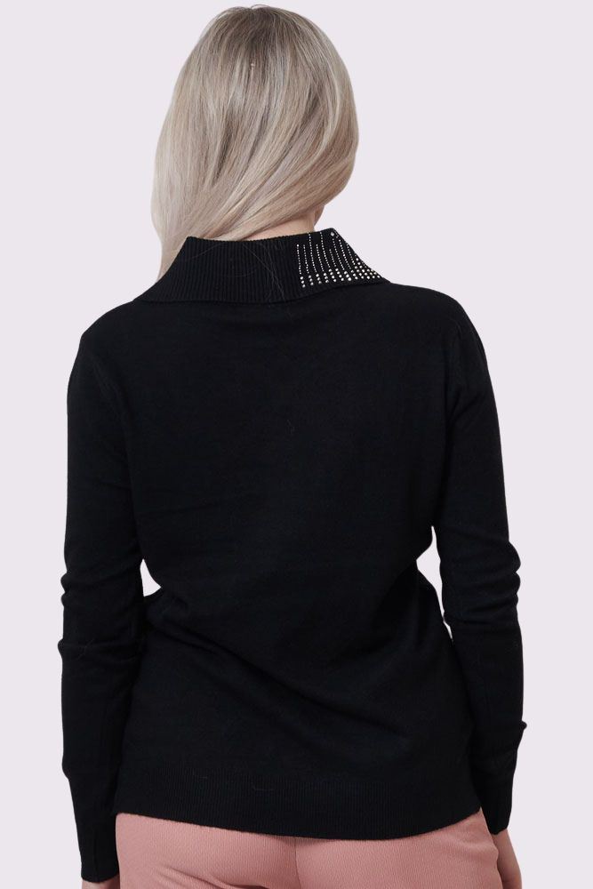 Diamante Ribbed Jumper