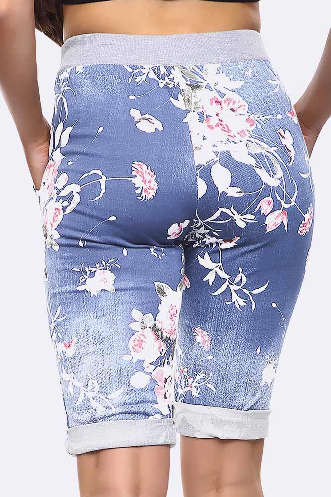 Floral Printed 3/4 Drawstring Trouser