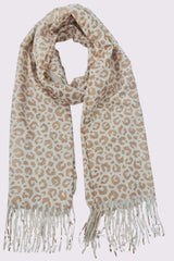 Leopard Print Soft Feel Tassel Scarves