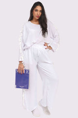 Plain Side Lace Tassel Co-Ord Set