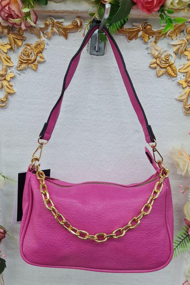 Leather Crescent Chain Bag