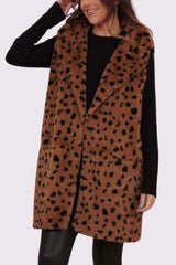 Camouflage Print Soft Feel Fux Fur Gilet