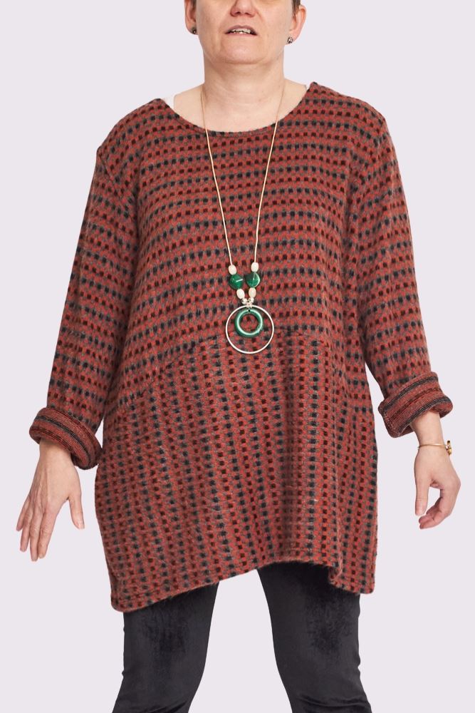 Multicolour Geometric Pattern Necklace Tiered Top