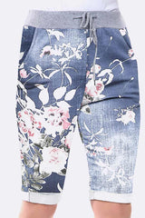 Floral Printed 3/4 Drawstring Trouser