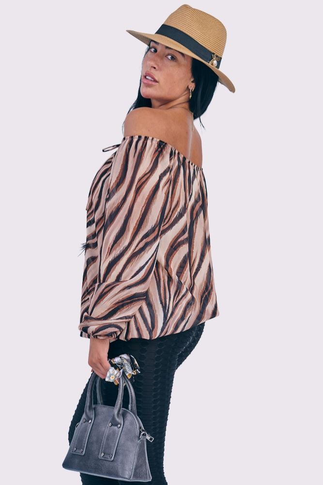 Zebra Print Oversized Tunic Top