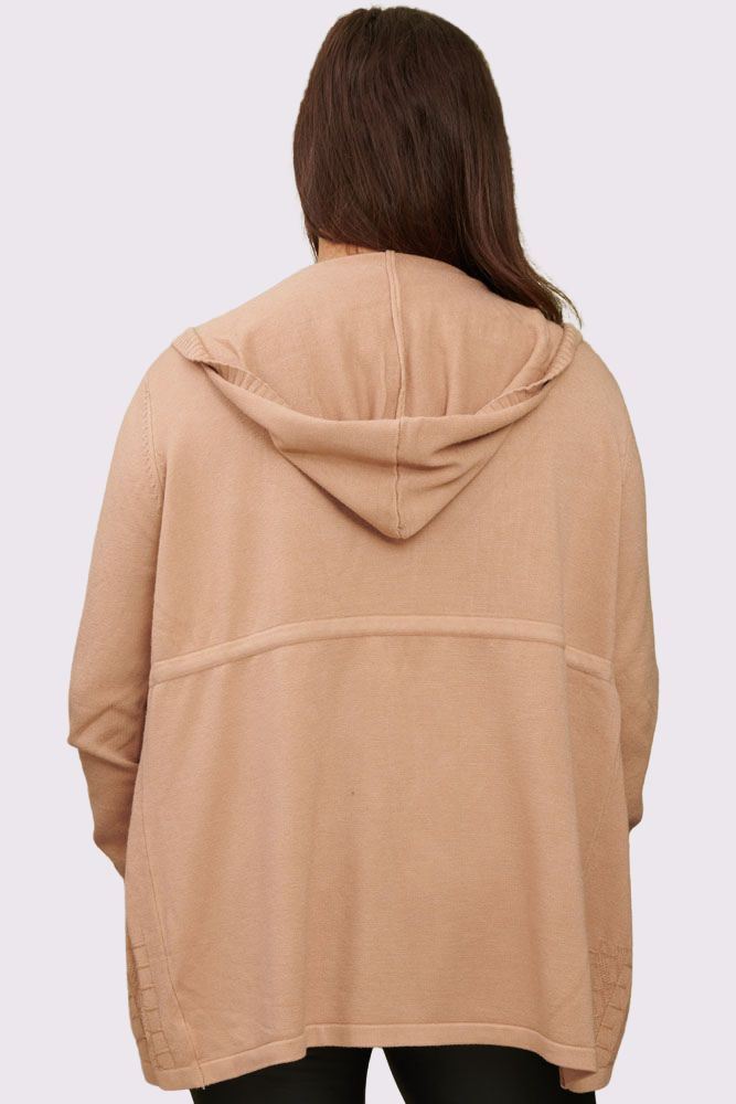 Chunky Knit Drawstring Hooded Cardigan