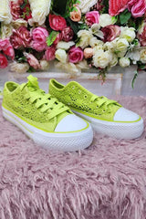 Crochet Pattern Lace Up Platform Sneakers