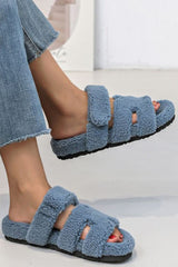 Shearling Adjustable Strap Slipper