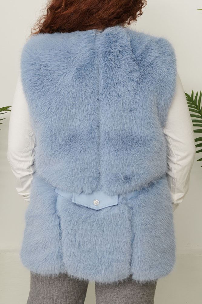 Plain Soft Feel Fux Fur Gilet