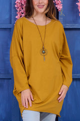 Plain With Necklace Cotton Top