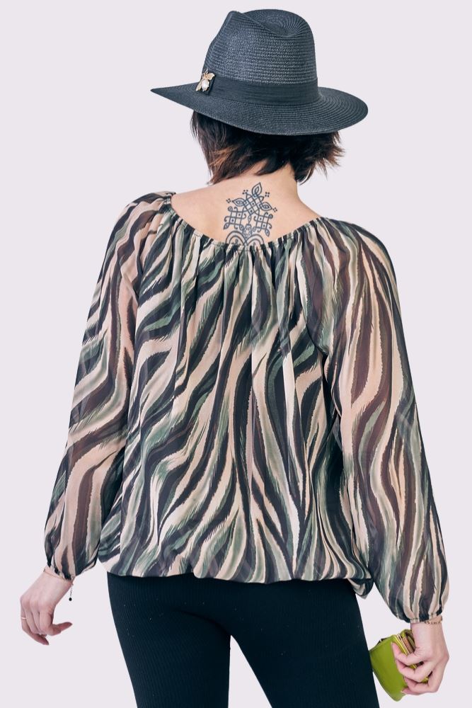 Zebra Print Oversized Tunic Top