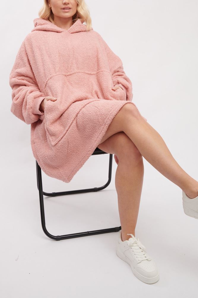 Plain Soft Feel Pocket Blanket Hoody