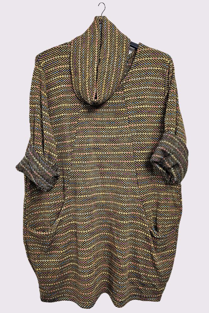 Multi-Colour Stripe Snood Scarf Dress