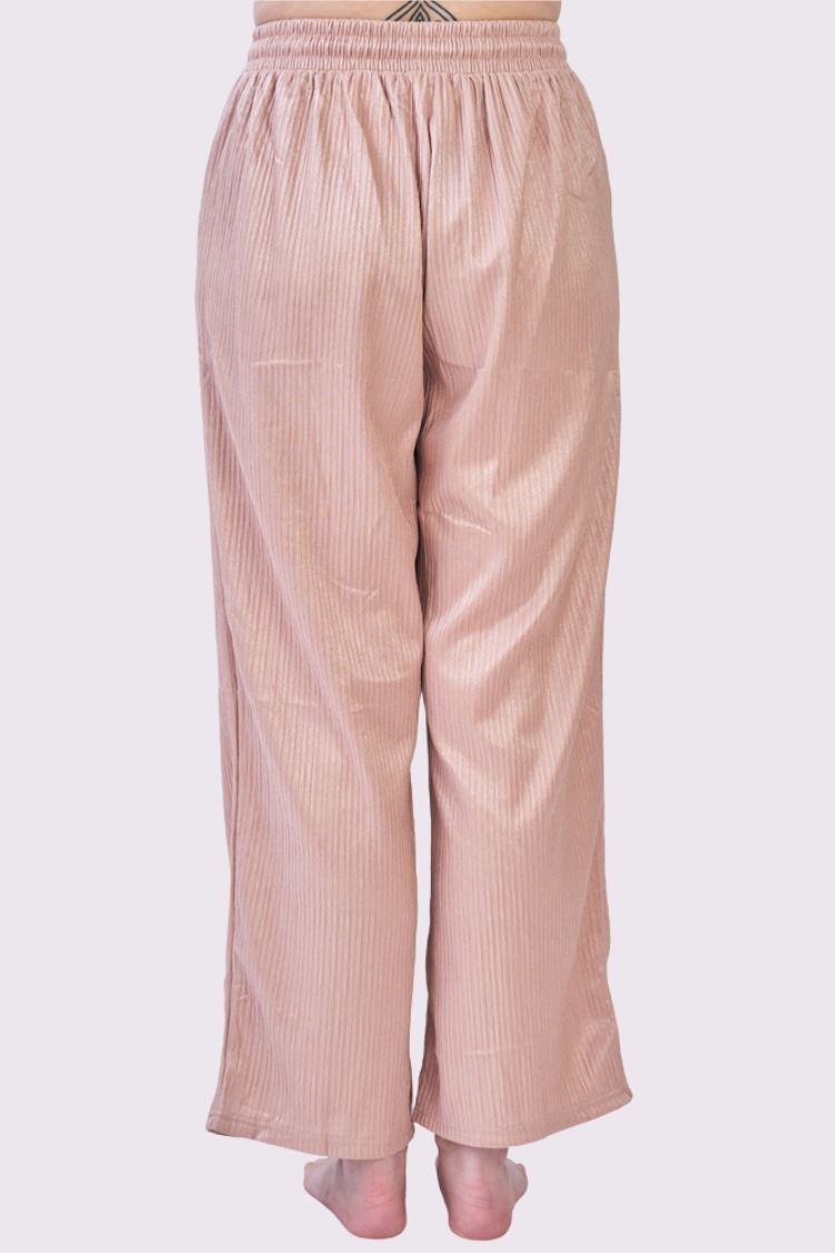 Plain Pleated Drawstring Waistband Trousers