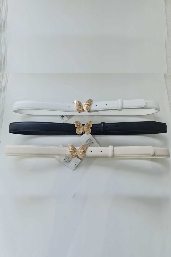 Leather Butterfly Buckle Belt