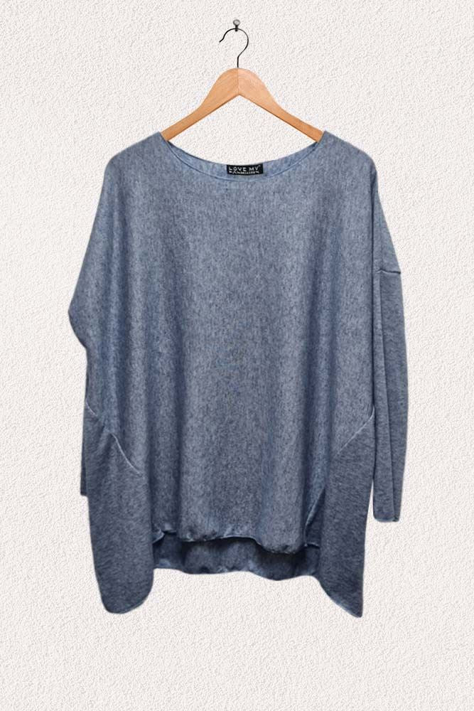 Oversized Soft Feel Slight Dip Hem Top