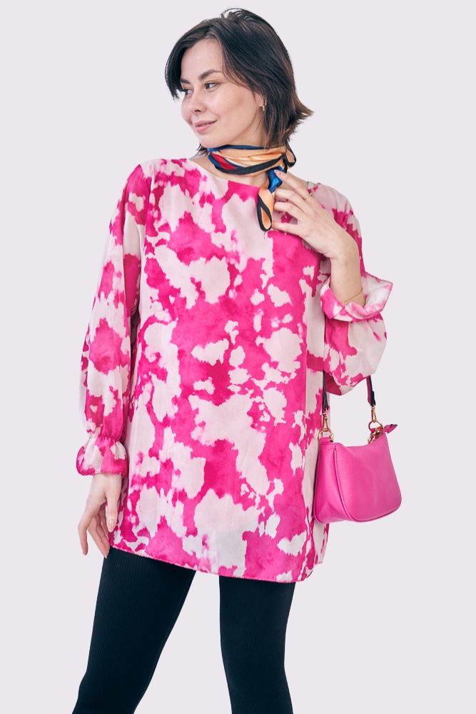 Tie Dye Print Oversized Tunic Top