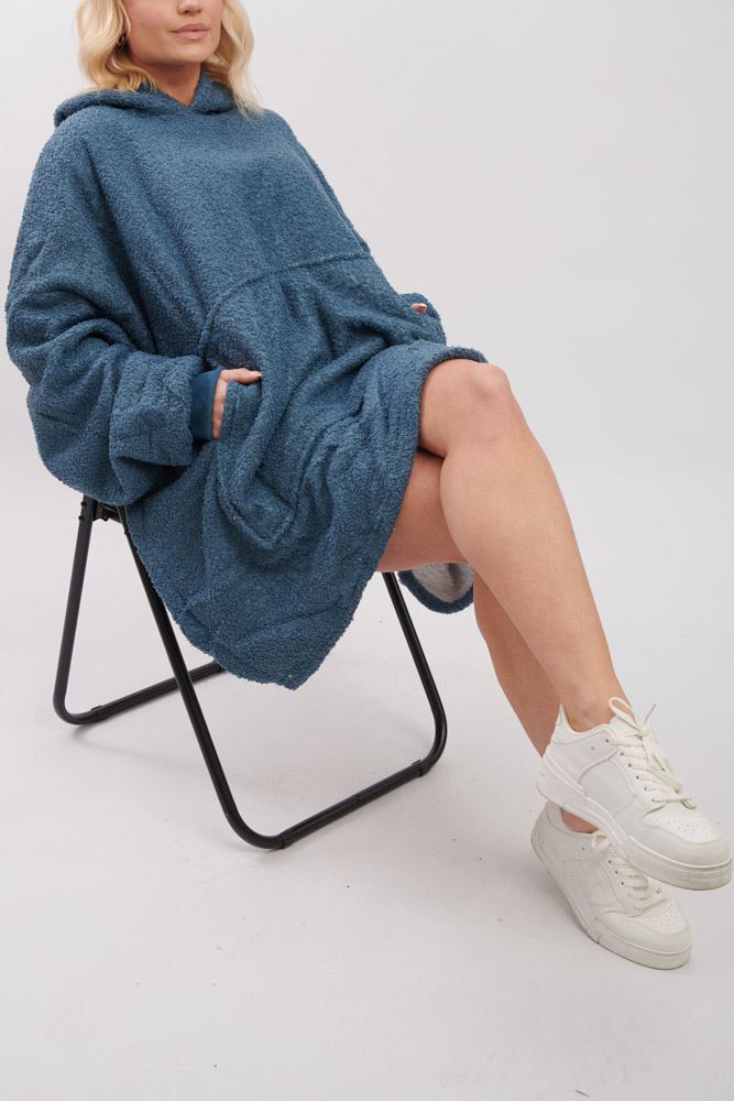 Plain Soft Feel Pocket Blanket Hoody