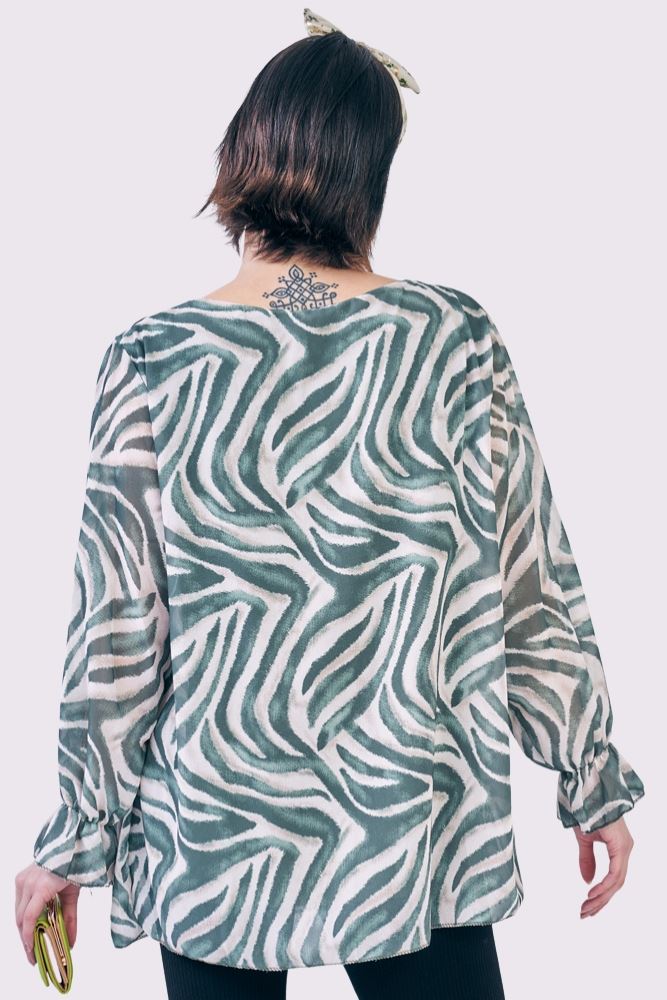 Zebra Print Oversized Tunic Top