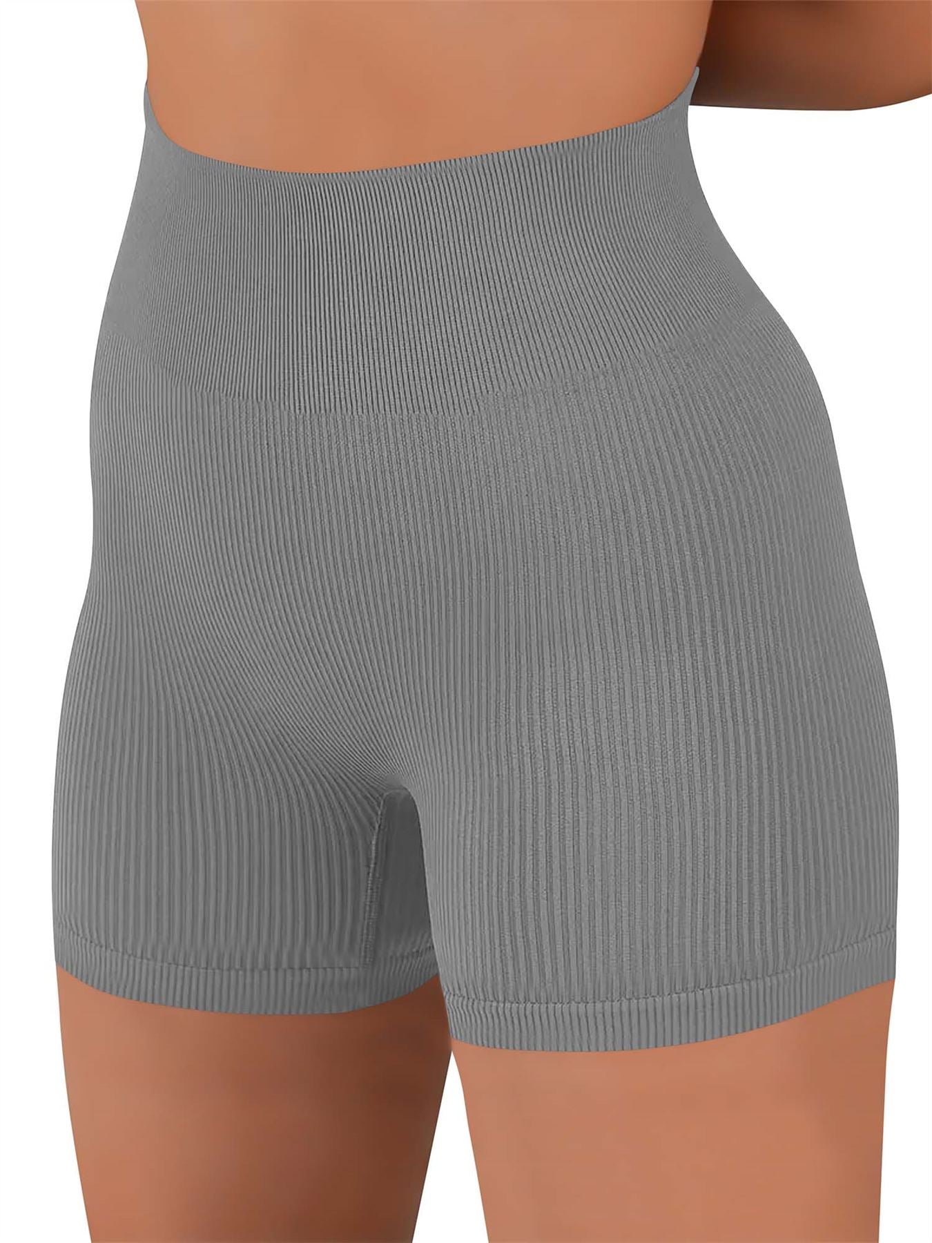 Plain Seamless Ribbed Gym Wear Shorts