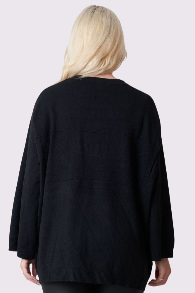 Oversized Knitted Pocket Jumper