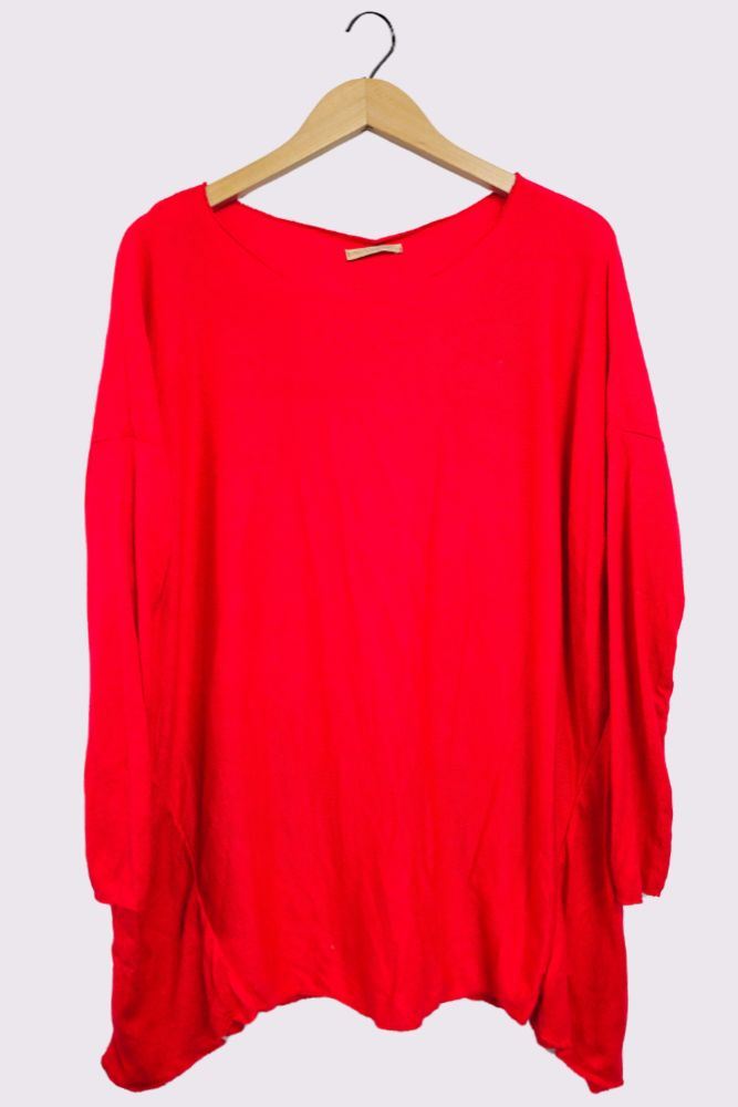 Oversized Soft Feel Slight Dip Hem Top