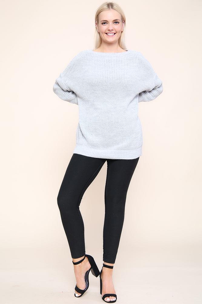 Italian Knitted Gathered Waist & Cuff Jumper