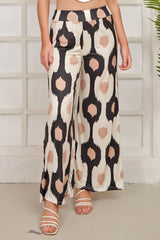 Abstract Print Wide Leg Palazzo