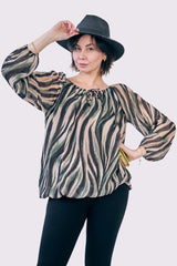 Zebra Print Oversized Tunic Top