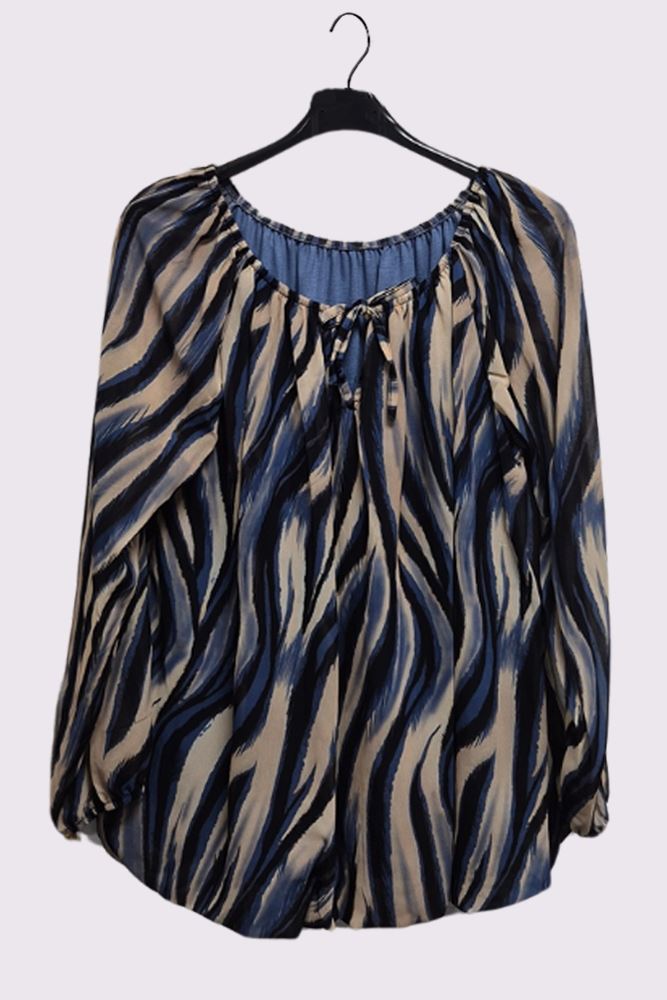 Zebra Print Oversized Tunic Top