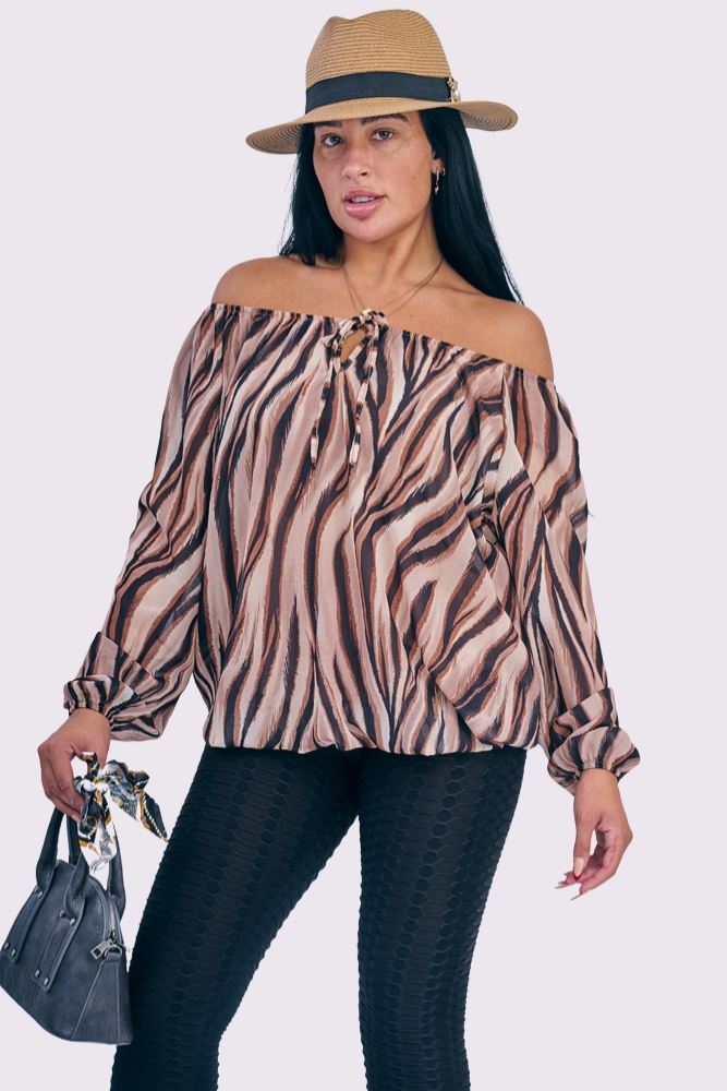 Zebra Print Oversized Tunic Top